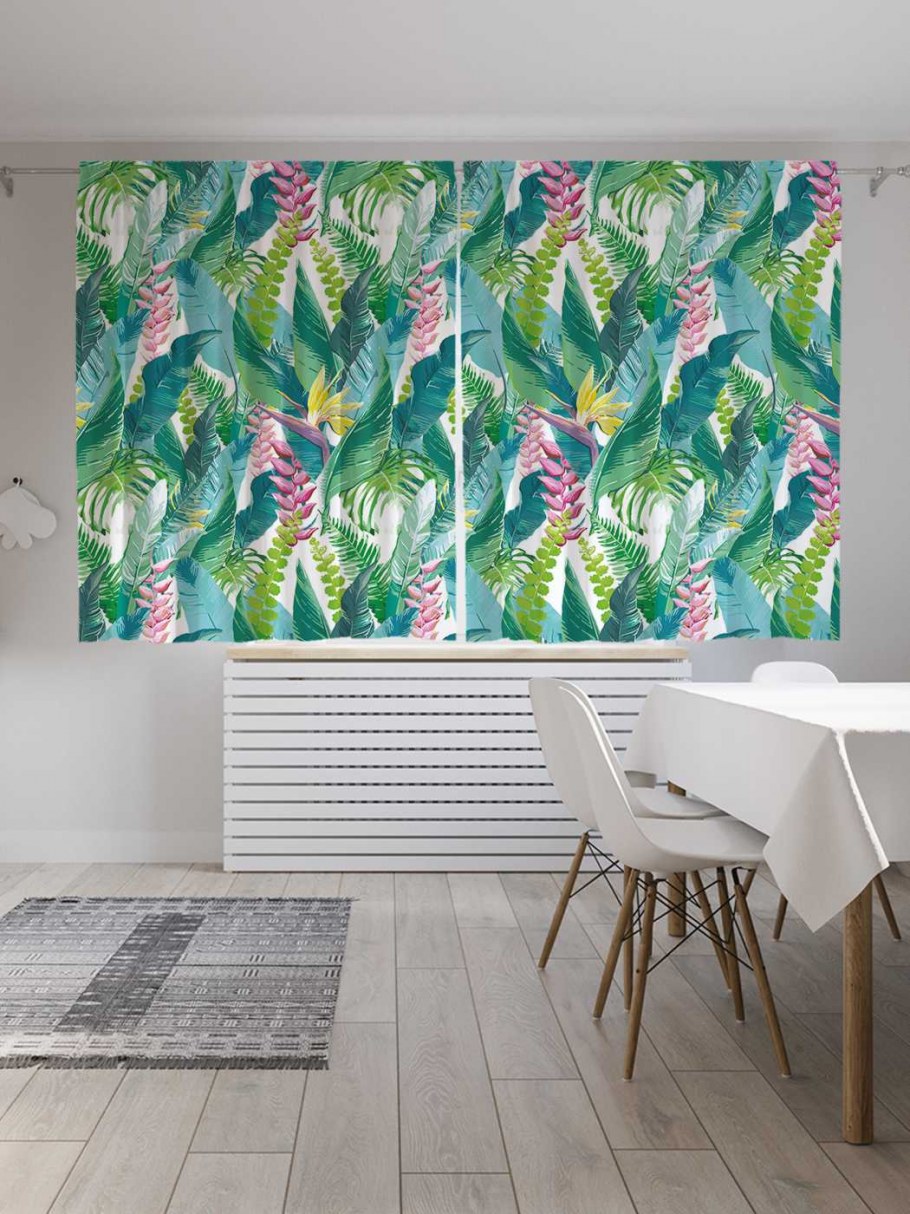Шторы с тропическим принтом