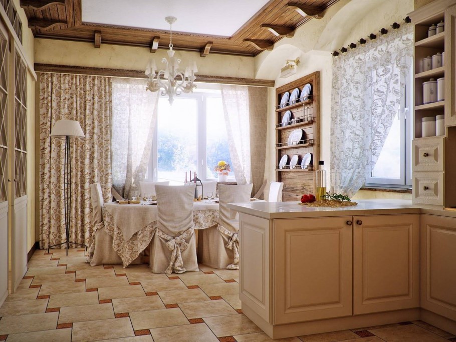 Кухни в стиле Прованс в частном доме