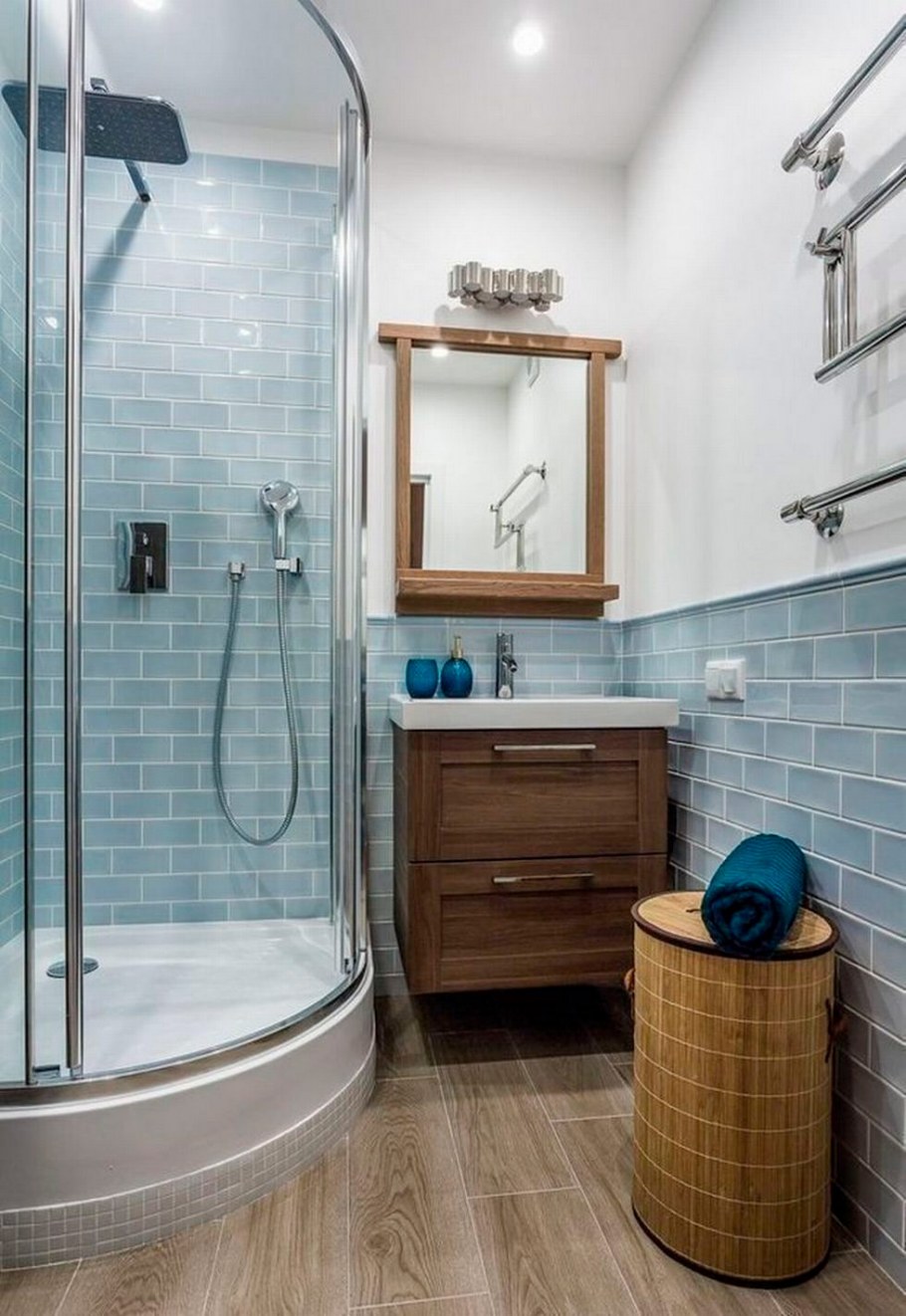 Интерьер ванной комнаты с душевой 4м2