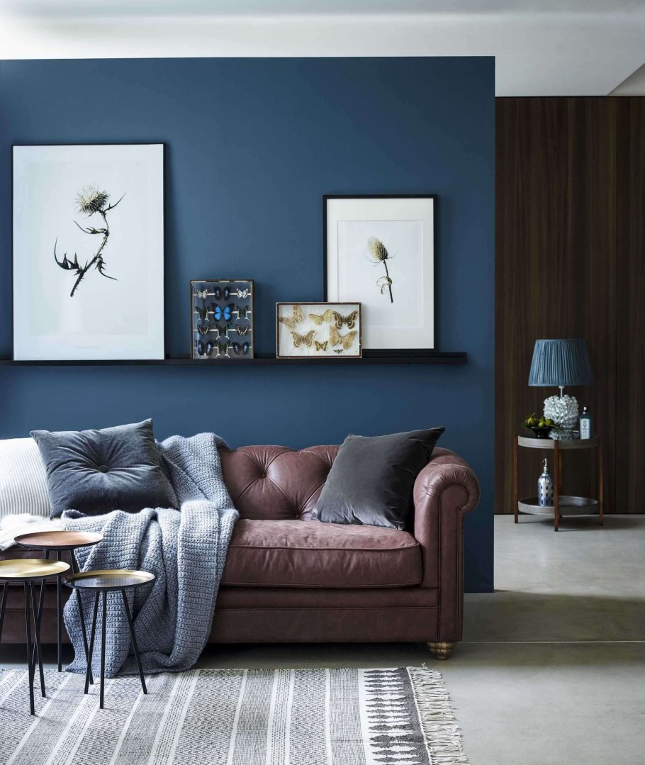 Синие стены в интерьере