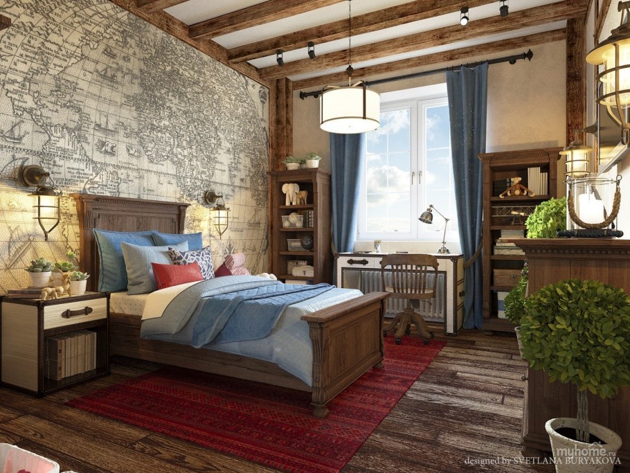 Спальня в колониальном стиле