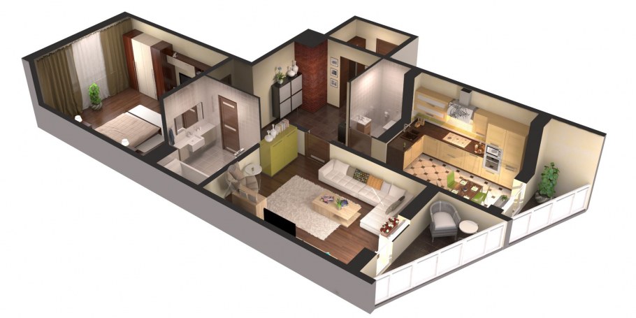 Планировка квартиры 2d/3d
