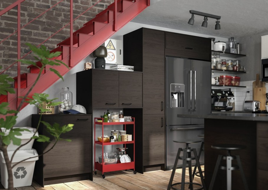 Кухня икеа АСКЕРСУНД темный ясень