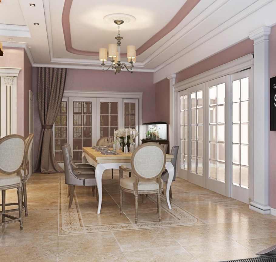 Интерьер в пудровых тонах