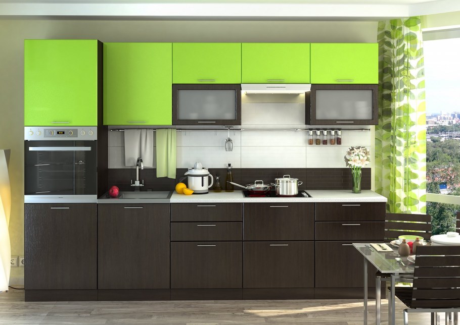 Кухня Валерия м лайм глянец венге
