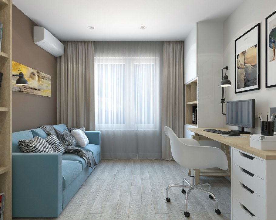 Интерьер квадратной комнаты для мальчика