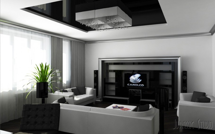 Черный натяжной потолок