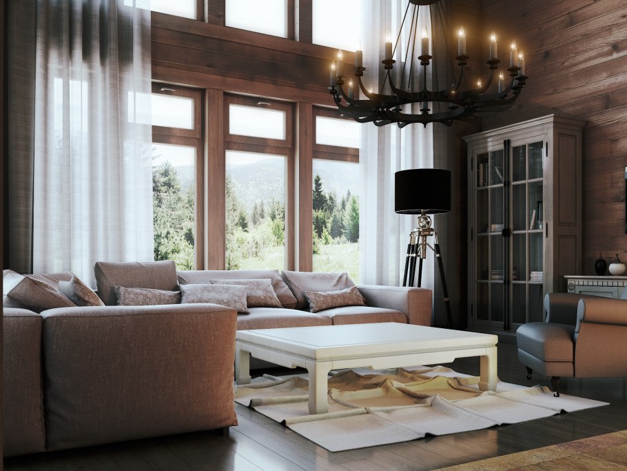 Дом из клееного бруса изнутри