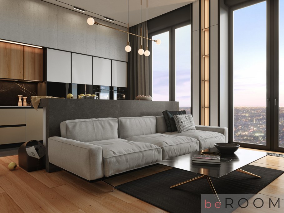 Дизайн двухкомнатной квартиры в бежевых тонах