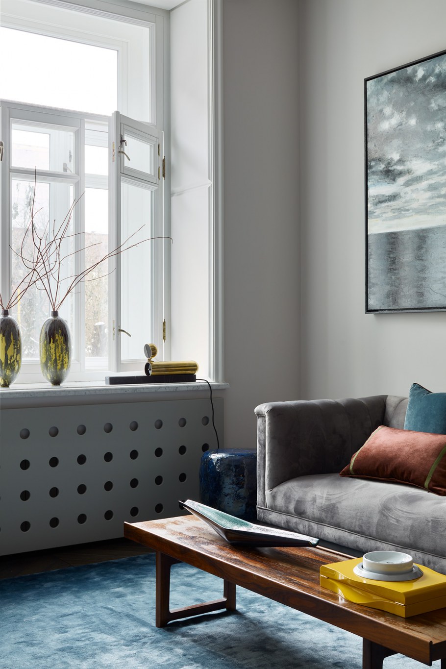 Серые шторы лофт