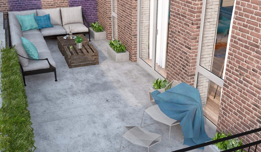 Скандинавский стиль комнаты с балконом