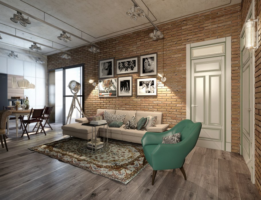 Французский лофт интерьер