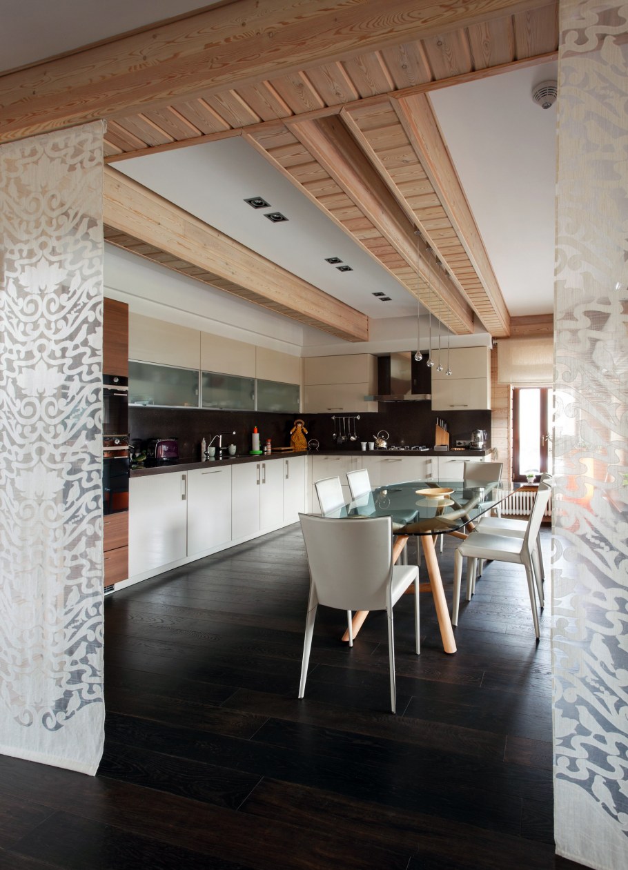 Разделение кухни от гостиной