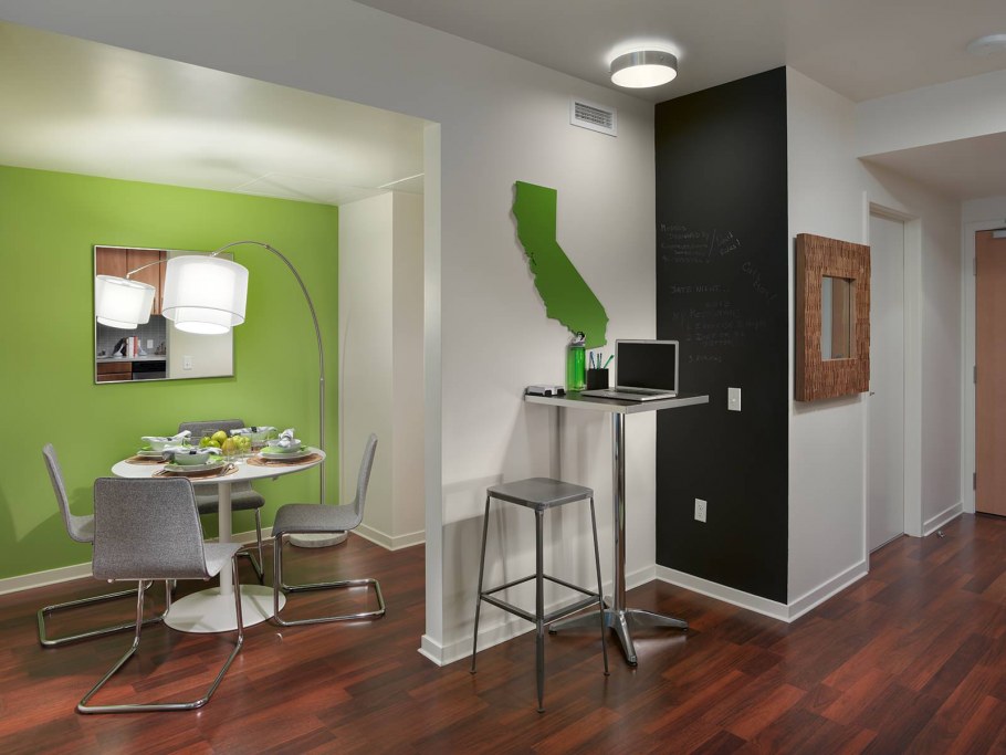 Сочетание зеленого в интерьере кухни