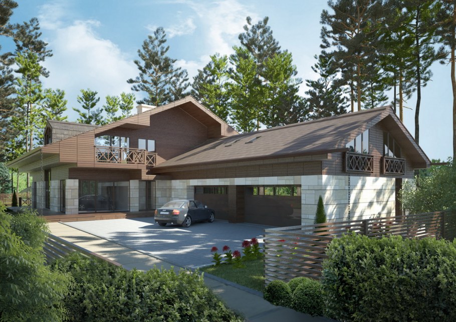 Шале с гаражом на две машины