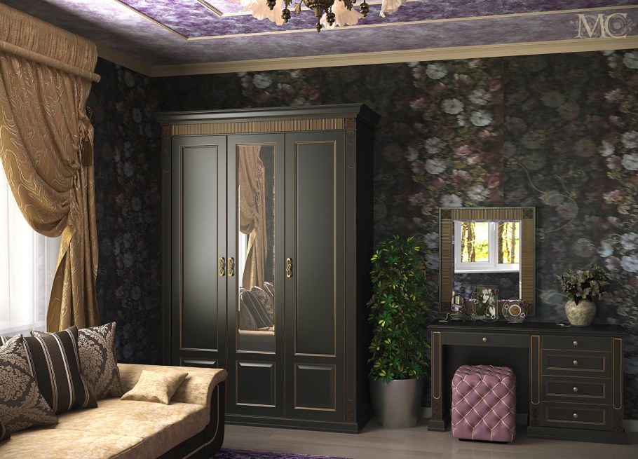 Шкаф купе классический темный