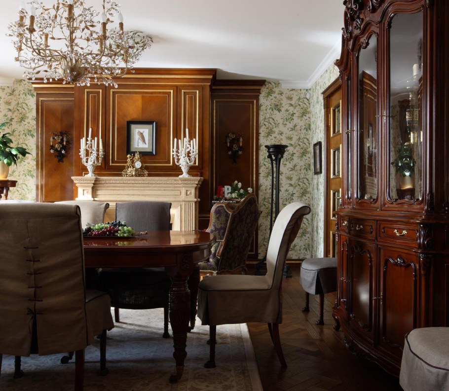 Классический английский интерьер столовой