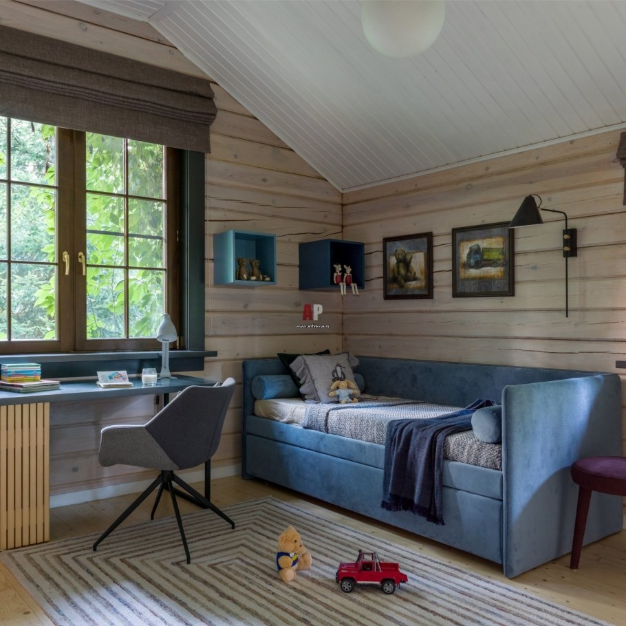 Спальня на мансарде в скандинавском стиле