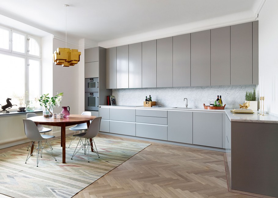 Кухня икеа Воксторп серая