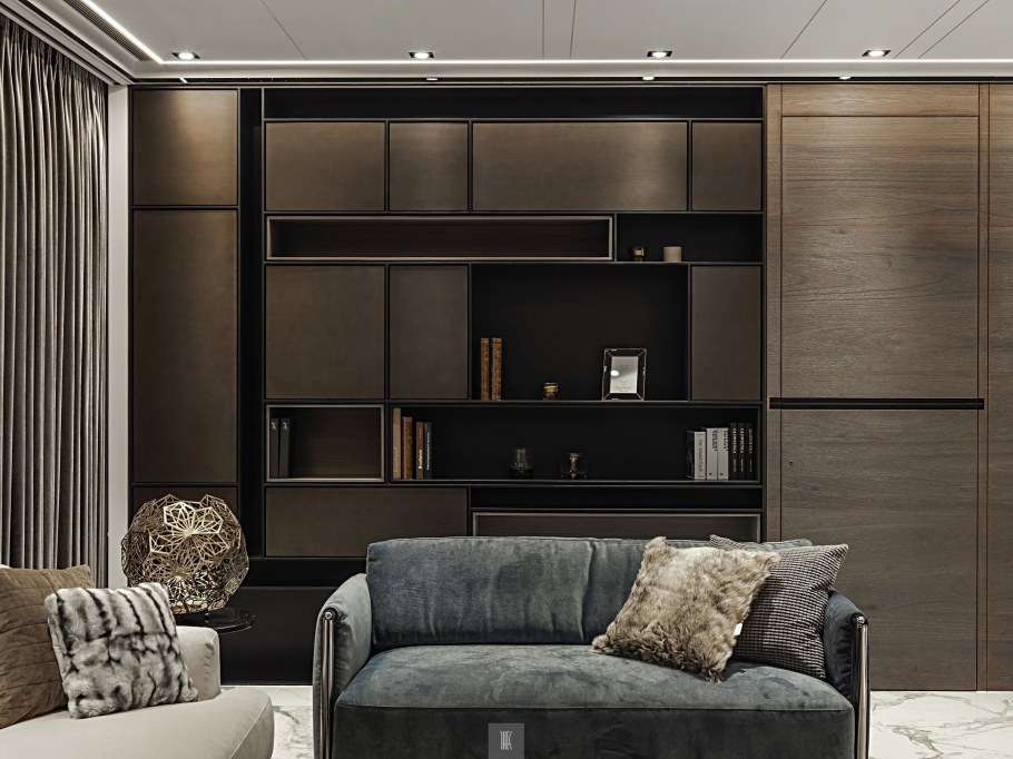 Диван между шкафами