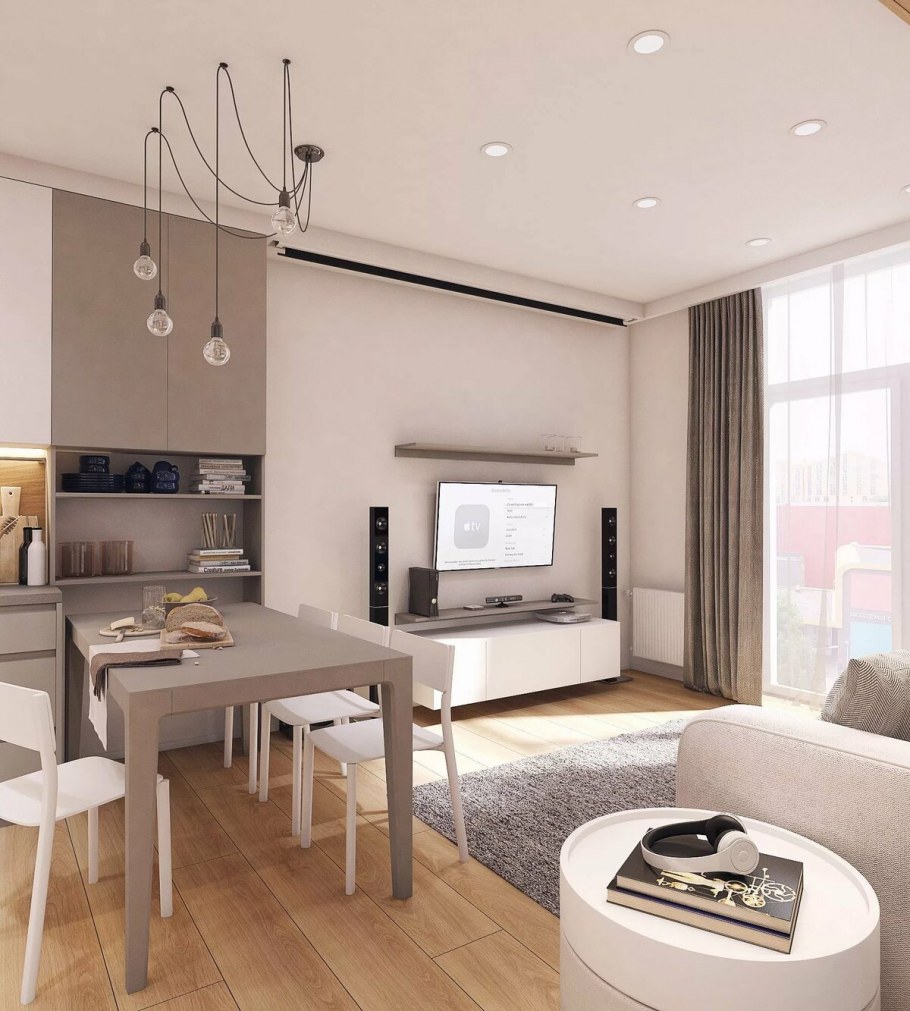 Кухня в лофт студии 20 кв.м