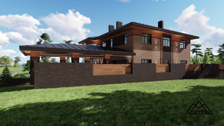 Гараж в стиле Райта