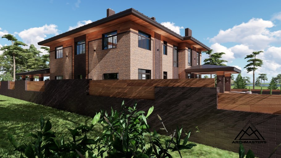 Ограда в стиле Райта