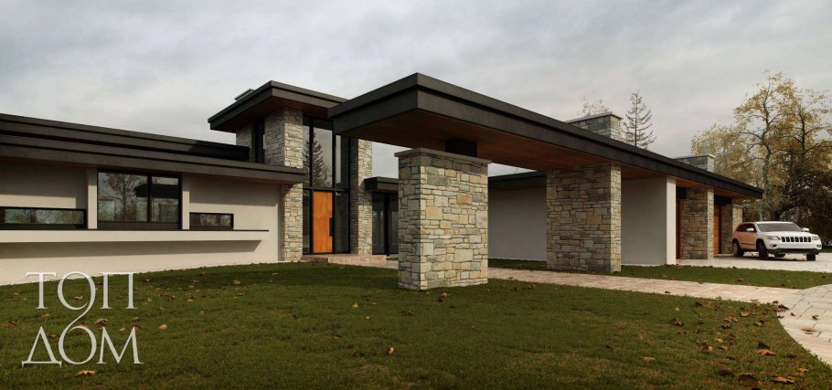 Навес в доме в стиле прерий