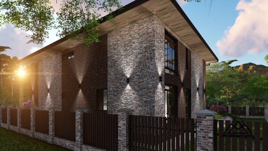 Забор для дома в стиле Райта