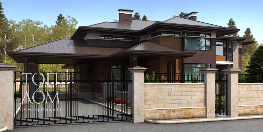 Дом Райта кирпичем ручной формовки