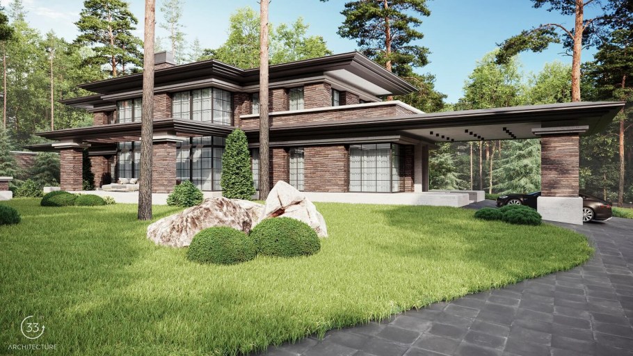 Дом в стиле Райта от Yunakov Architecture Design