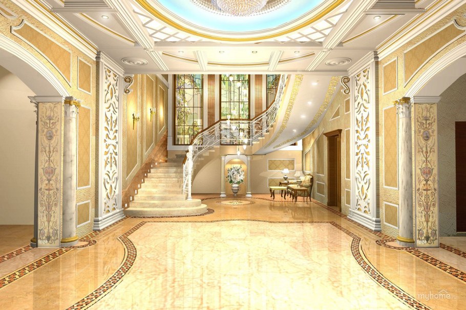 Интерьер особняка в классическом стиле Холл