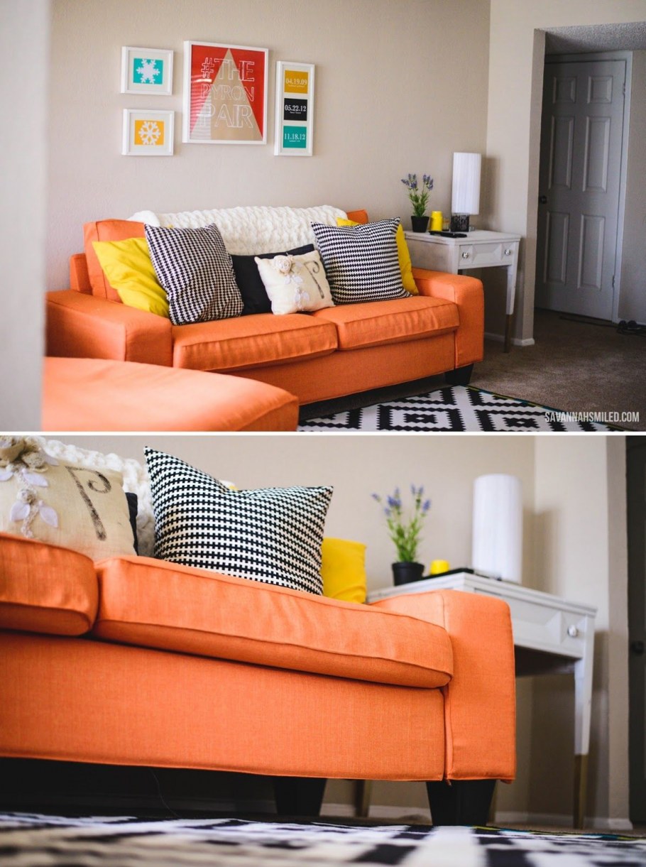 Оранжевый диван икеа