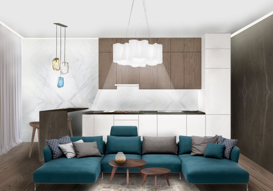 Маленькая гостиная с обеденной зоной