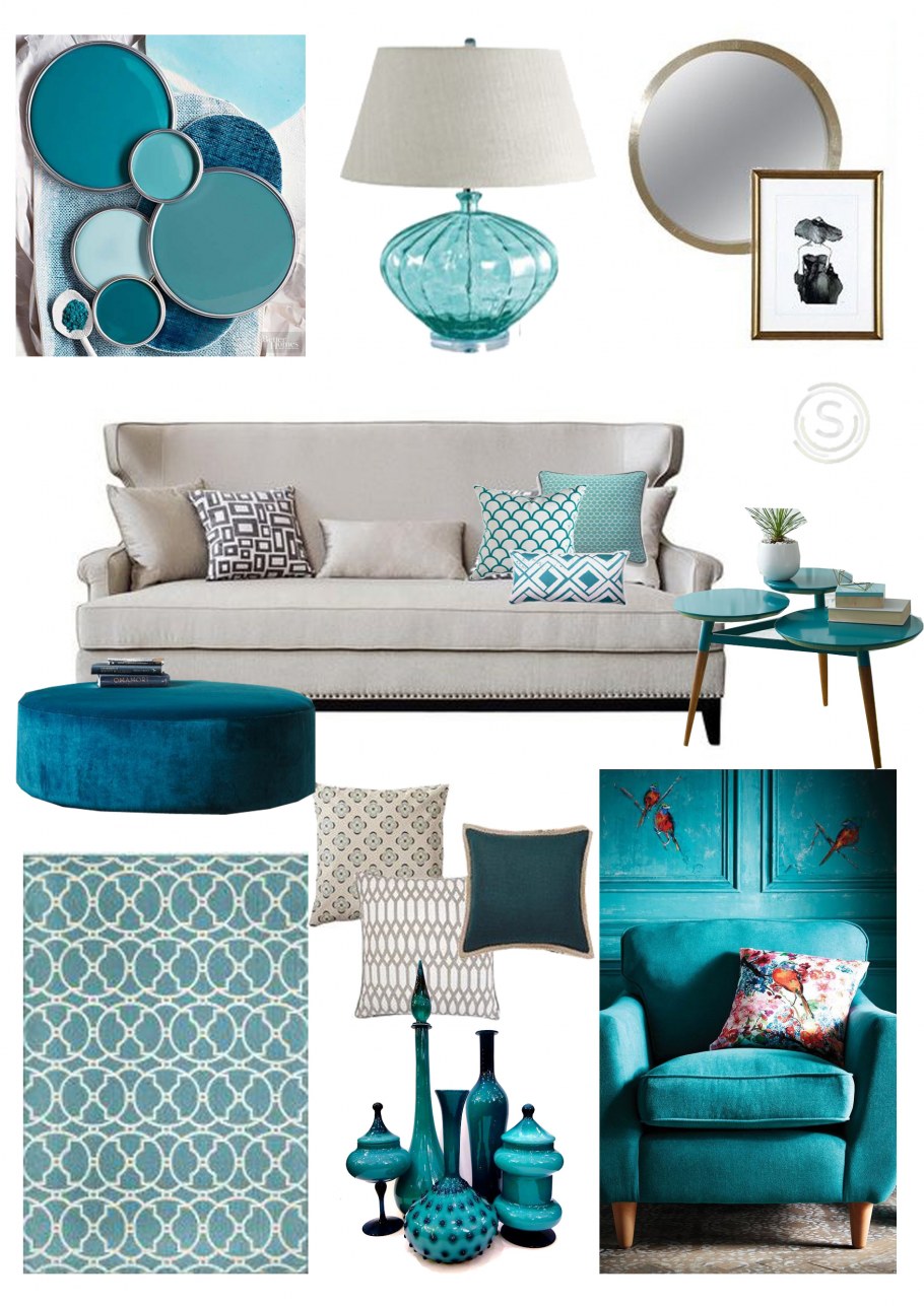 Сочетание с бирюзовым цветом в интерьере