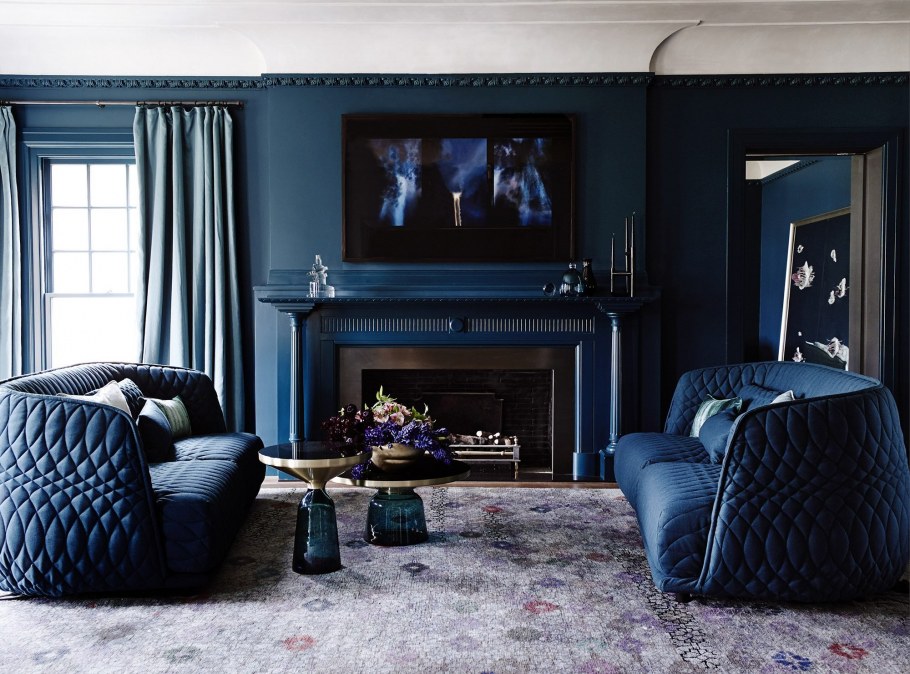 Синяя мебель в интерьере