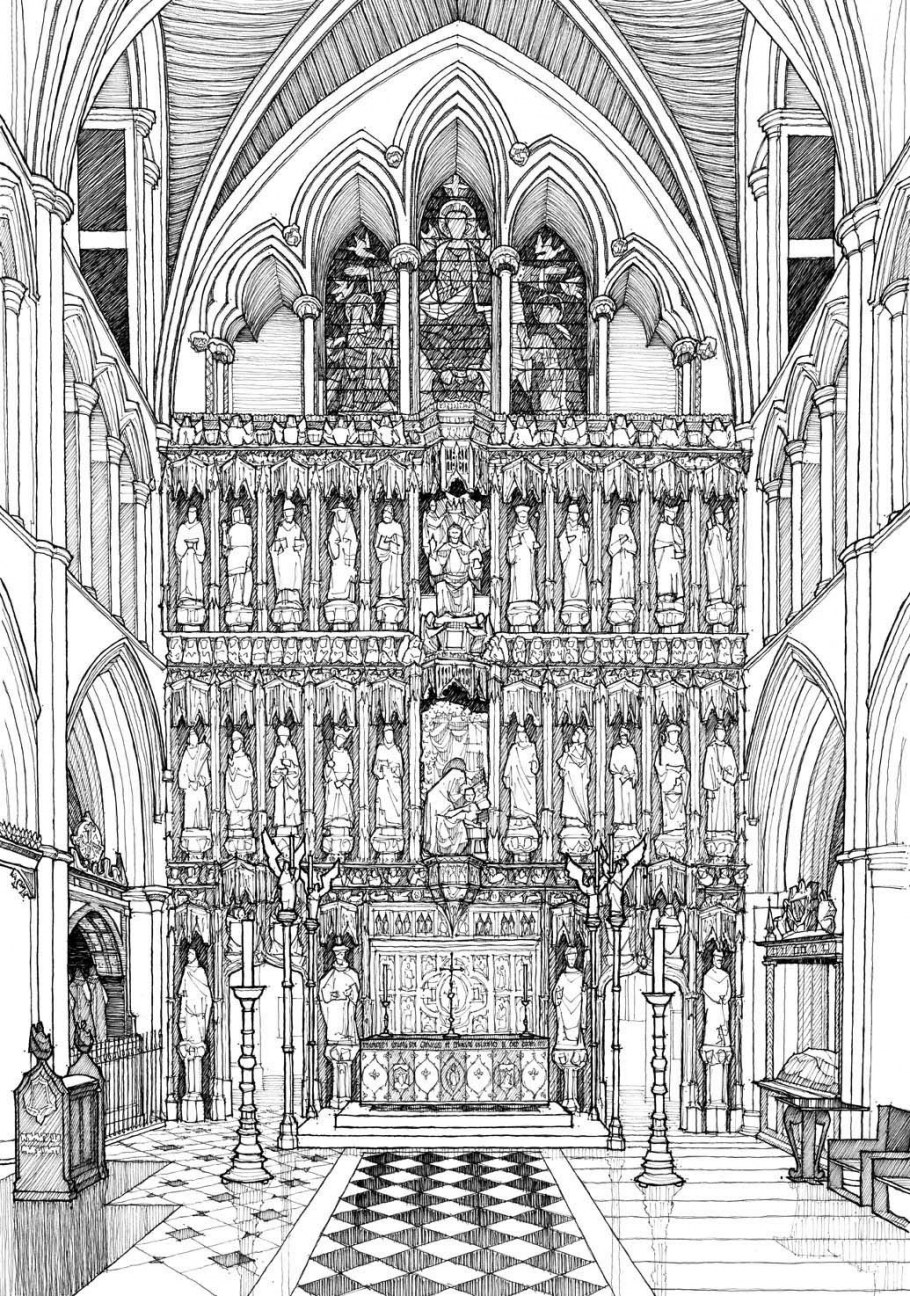 Готика архитектура интерьер скетч