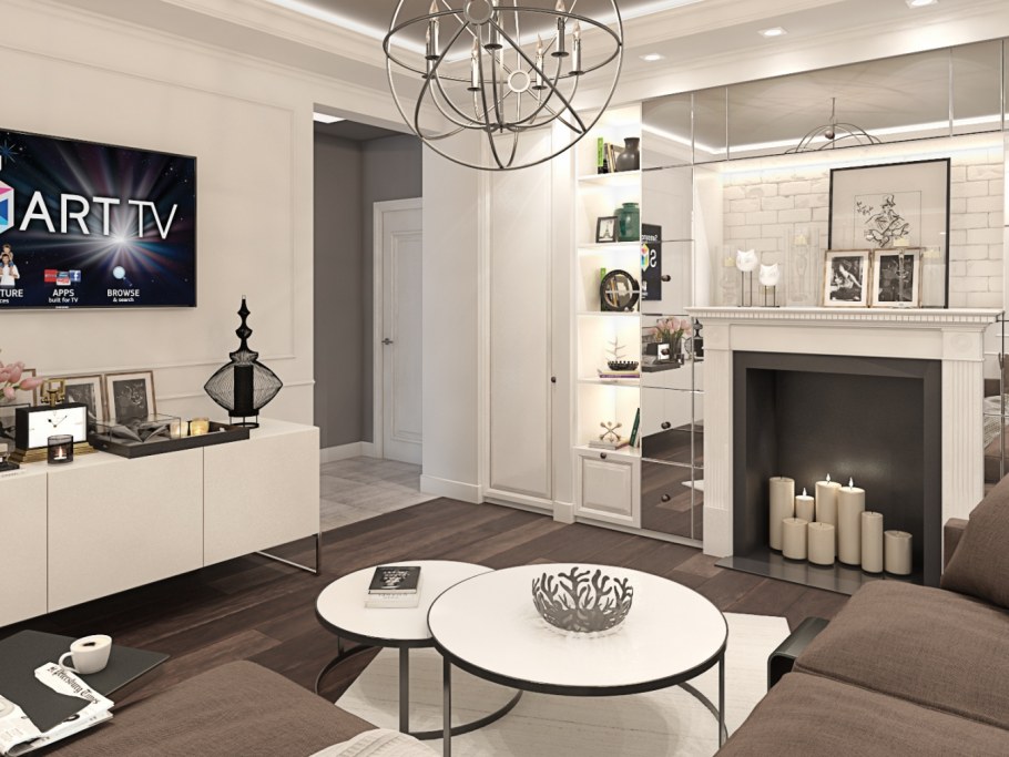 Зеркало в гостиной в хрущевке