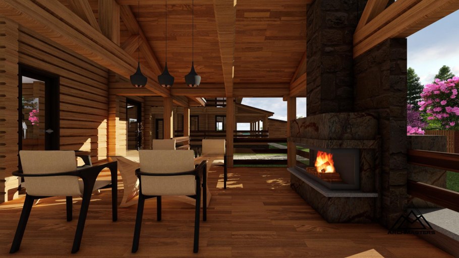 Интерьер бани из профилированного бруса