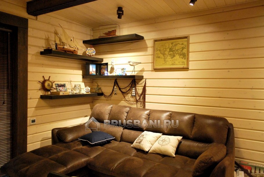 Интерьер бани из профилированного бруса