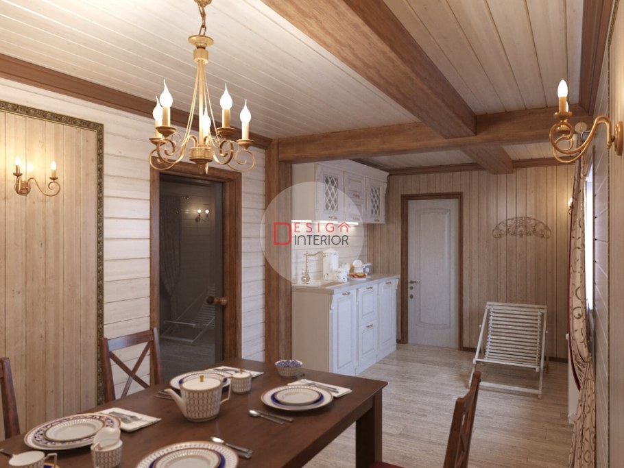 Баня из вагонки с кухней