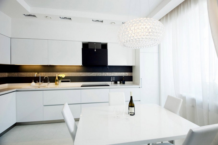Белая кухня в стиле Минимализм
