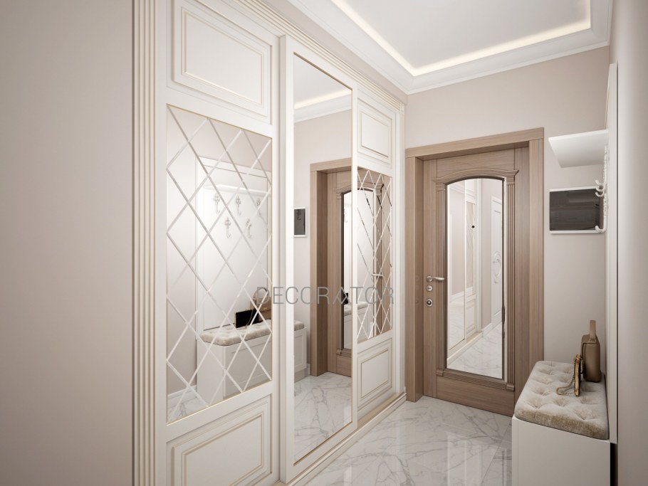 Белая прихожая в квартире п 44т