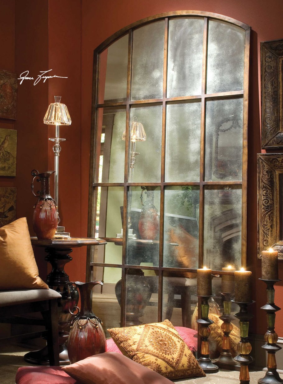 Прямоугольное зеркало в интерьере