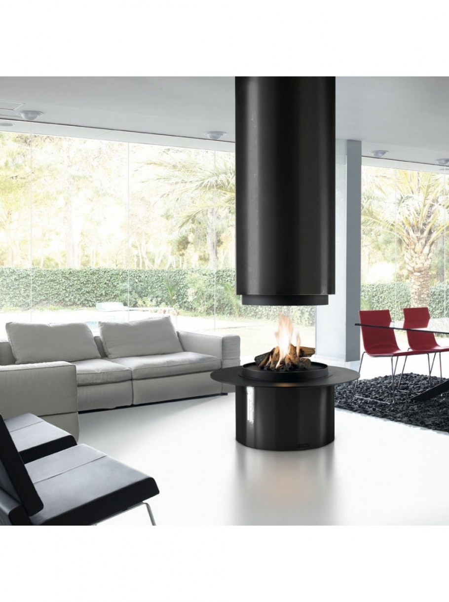 Камин Diamante, Центральный, без стекла, черный (Traforart)
