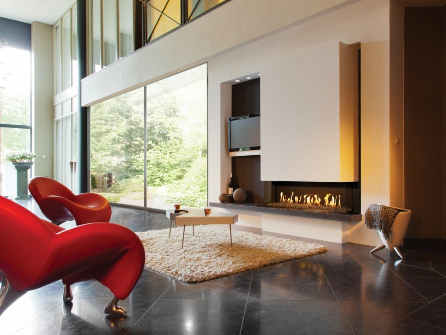 Газовые трёхсторонние камины