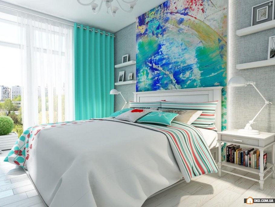 Уютная спальня в серых тонах