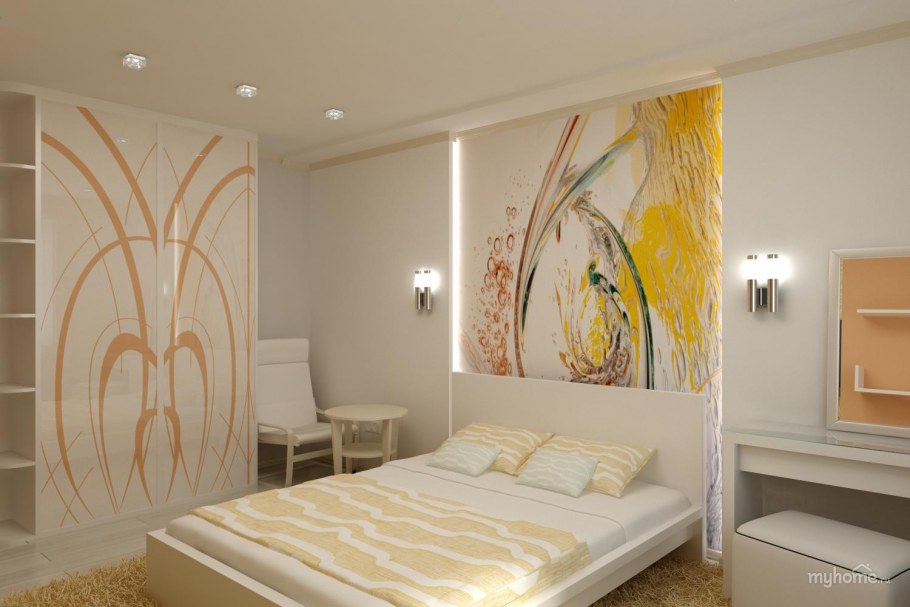 Спальня с изумрудными акцентами