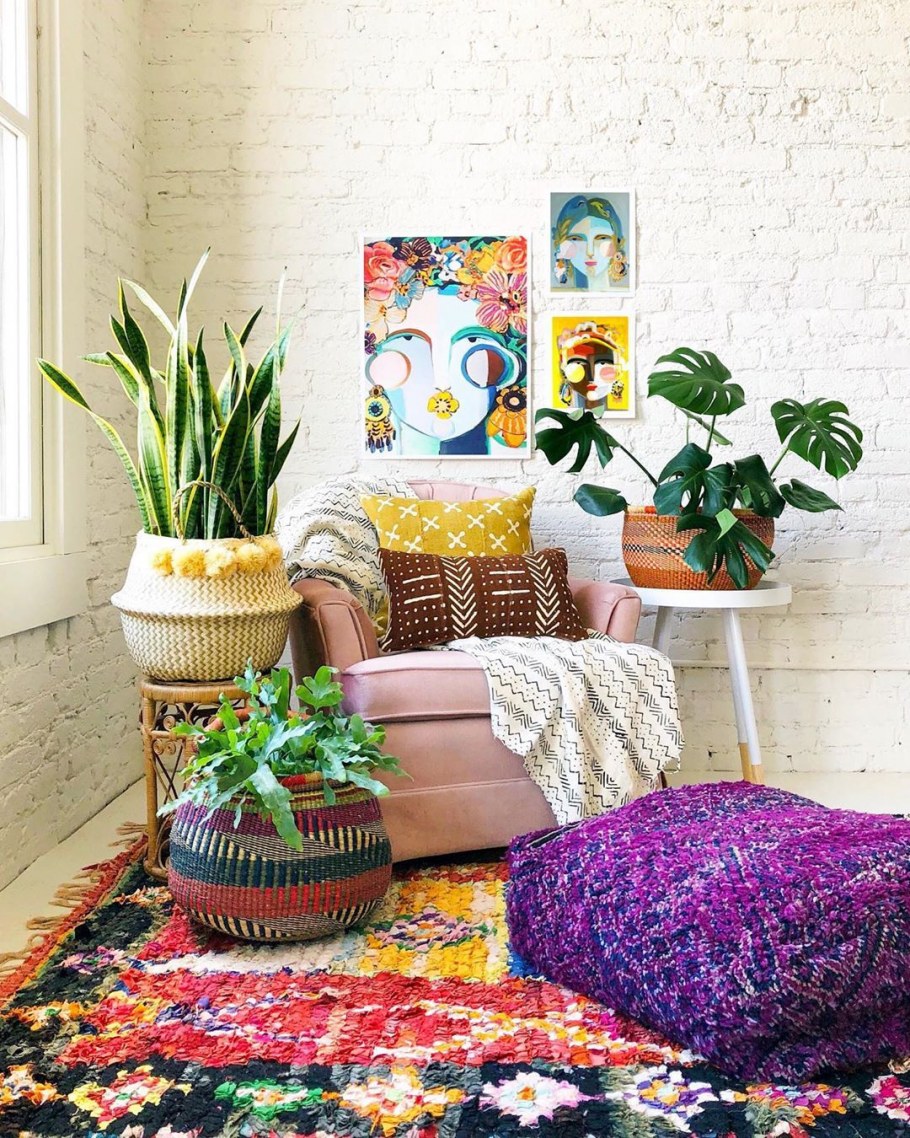 Стиль бохо интерьер кашпо