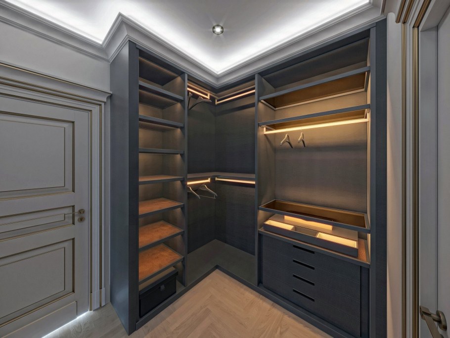 Проходные гардеробные комнаты